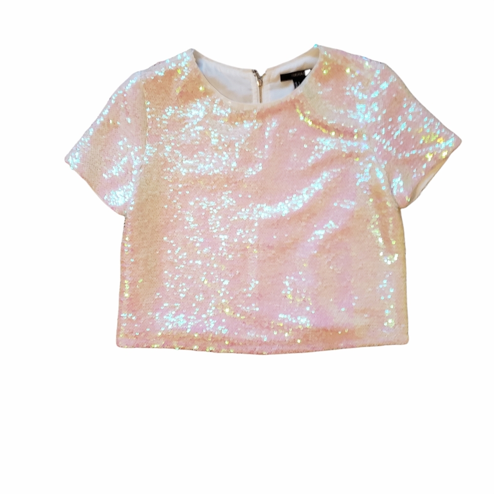 H&M White Sequence Top. Size US S